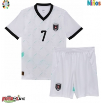 Camiseta Austria Marko Arnautovic #7 Visitante Equipación para niños Eurocopa 2024 manga corta (+ pantalones cortos)
